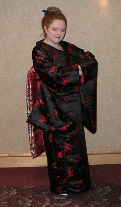 Suzanne Wells in 
					her costume for Springfield's Bright Nights Ball, 2008